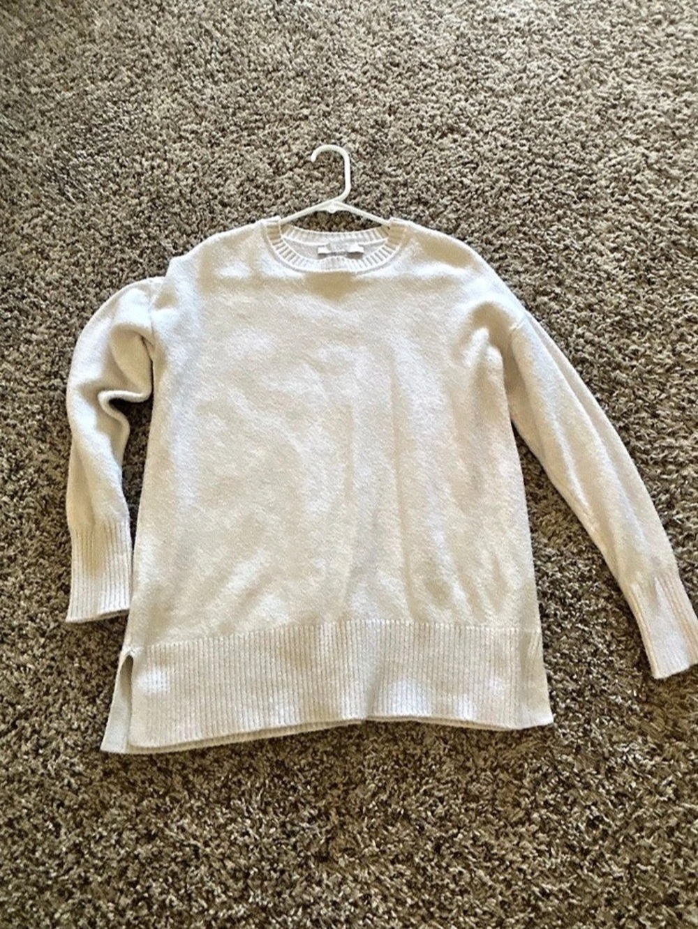 LOFT Crew Neck Sweater in White Size Small Like New